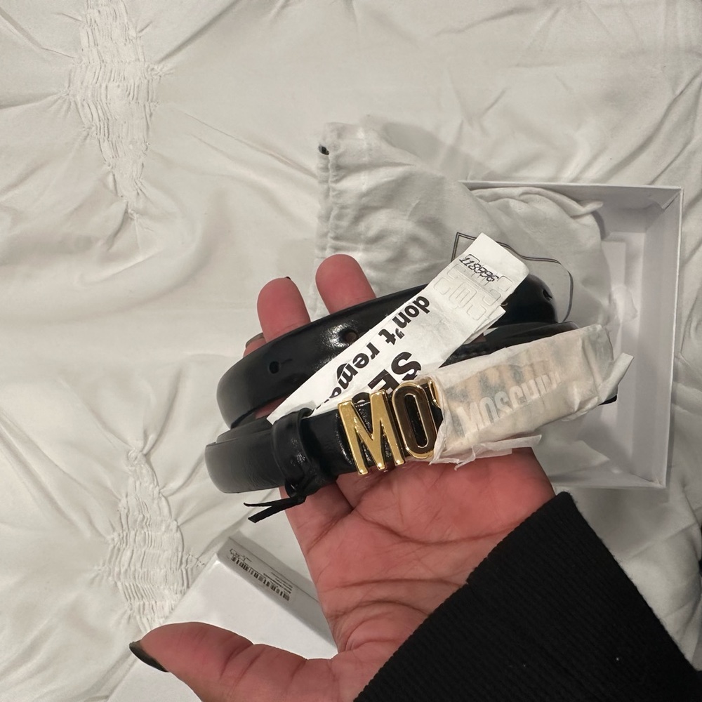 Brand new mini Moschino belt, tags and dust bag included